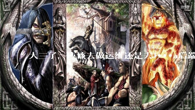 大三了，应该去做运维还是去J***a后端呢？